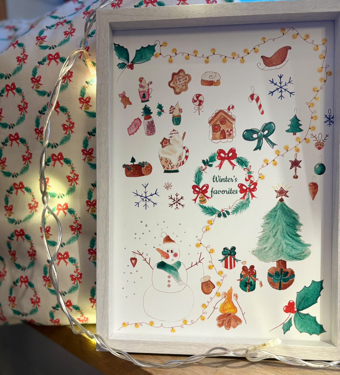 Affiche A4 illustrée "Winter's favorites"