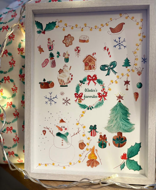 Affiche A4 illustrée "Winter's favorites"